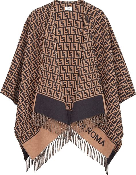 fendi men's scarves|fendi poncho long fur cape.